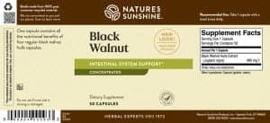 Etiqueta ATC de Nature's Sunshine Black Walnut