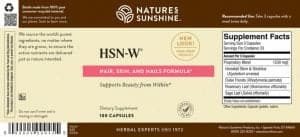 Etiqueta HSN-W de Nature's Sunshine