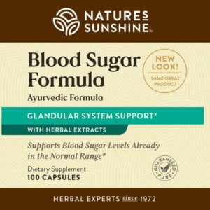 Etiqueta de la fórmula de azúcar en sangre de Nature's Sunshine