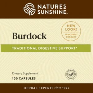 Nature's Sunshine Burdock Label