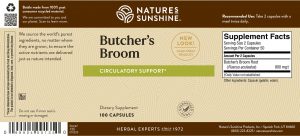 Nature's Sunshine Butcher's Broom Label