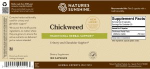 Nature's Sunshine Chickweed Label