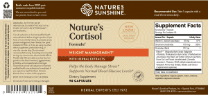 Nature's Sunshine Nature's Cortisol Label
