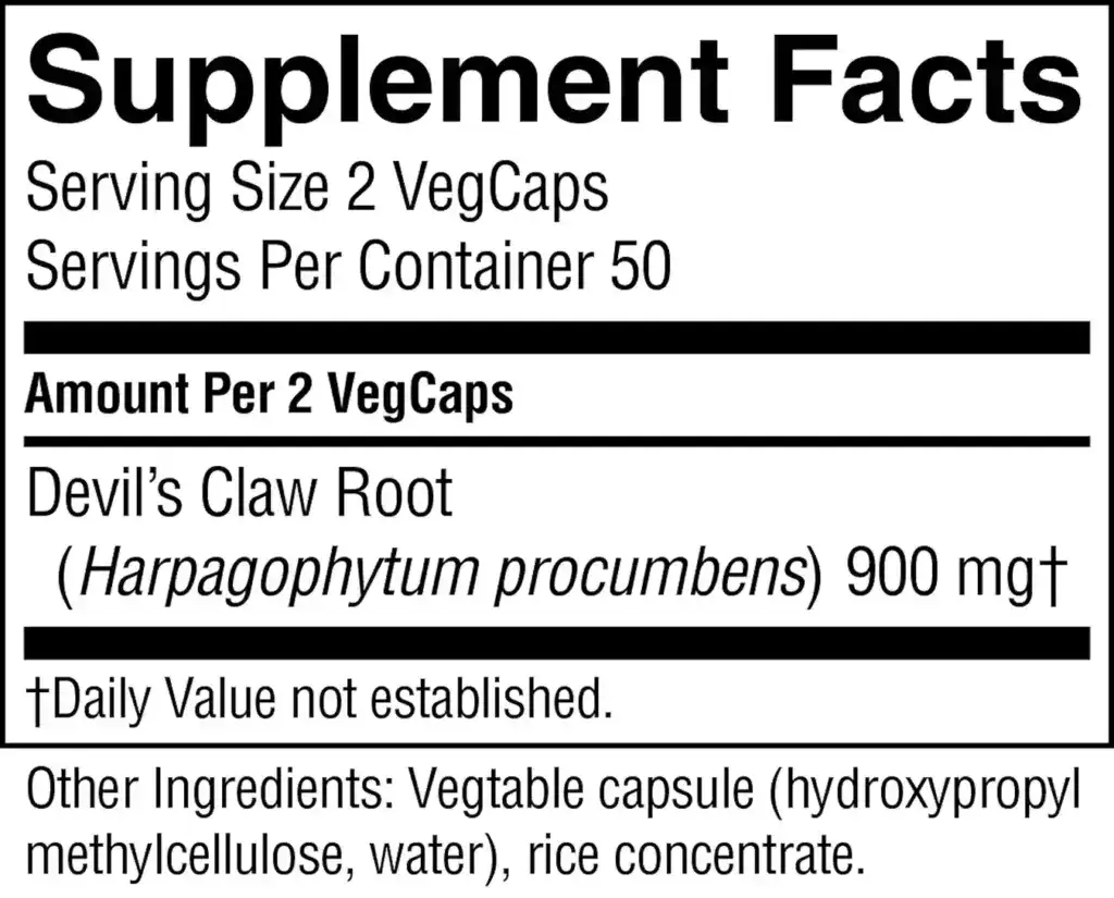 Natures's Sunshine Devil's Claw 100 Capsules (Stock: 255)