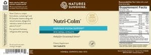 Nature's Sunshine Nutri-Calm Label