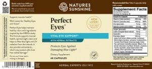 Nature's Sunshine Perfect Eyes Label