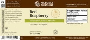 Nature's Sunshine Red Raspberry Label