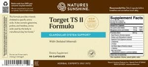 Nature's Sunshine Target TS II Formula Label