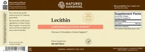 Nature's Sunshine Lecithin Label