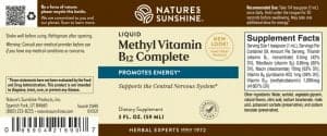 Nature's Sunshine Methyl B-12 Label