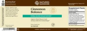 Nature's Sunshine Cinnamon Balance Label