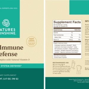 Etiqueta de Nature's Sunshine My Immune Defense