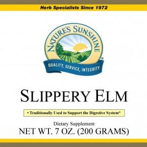 Nature's Sunshine slippery elm label