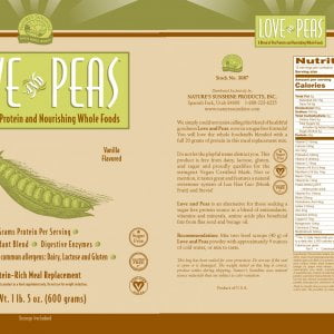 Nature's Sunshine love and peas label