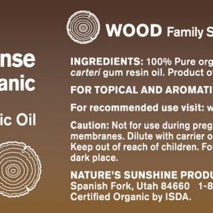 Nature's Sunshine Frankincense Label