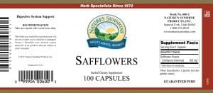 Natures Sunshine Safflowers label