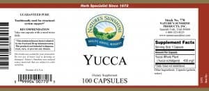 Etiqueta Natures Sunshine Yucca