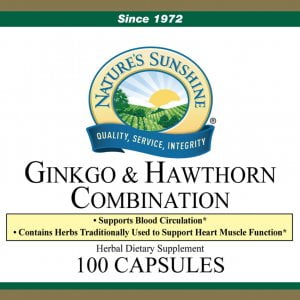 Nature's Sunshine GInkgo and Hawthorn Combination Label