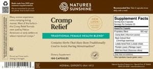 Nature's Sunshine Cramp Relief Label