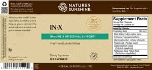 Nature's Sunshine IN-X Label