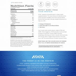 AIVIA Whey Protein Label