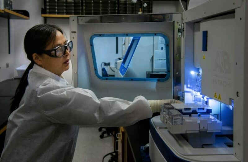 woman in lab