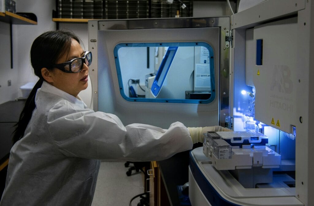 woman in lab