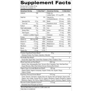 Power Meal Vanilla Supp Facts